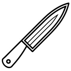 Minimalist Veggie Knife Line Art Vector