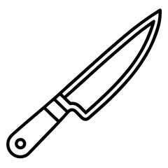 Minimalist Veggie Knife Line Art Vector