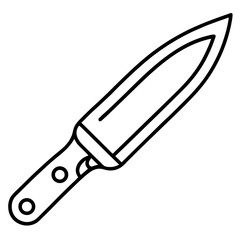 Minimalist Veggie Knife Line Art Vector