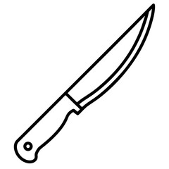 Minimalist Veggie Knife Line Art Vector