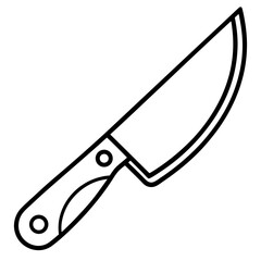 Minimalist Veggie Knife Line Art Vector