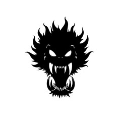 Silhouette of menacing creature: Dark, shadowy visage with sharp features