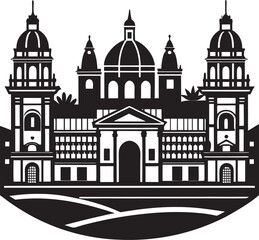 Modern city skyline in black and white silhouette style, Ideal for prints, branding, websites, and commercial projects.