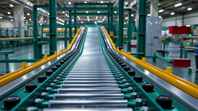 Empty conveyor line at factory