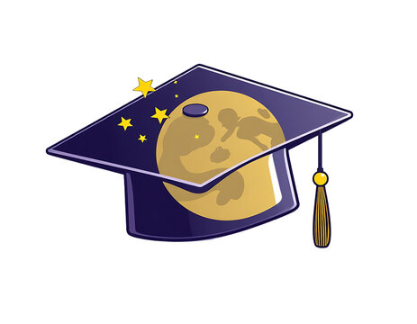 Graduation Cap with Moon and Stars A Celestial Academic Celebration