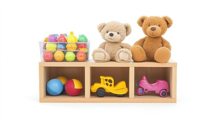 Toy storage cube organizer isolated on white background