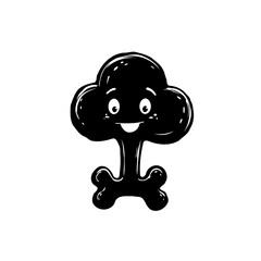 Whimsical Cartoon Tree Character with Friendly Expression for Kids Design