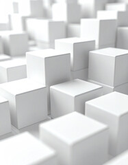 Obraz premium A close-up of numerous white cubes arranged in a pattern, creating a visually striking and minimalist texture