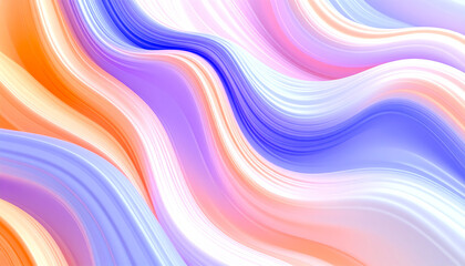 Obraz premium Fluid, colorful waves create a dynamic, abstract design with soft gradients of pink, orange, and blue tones