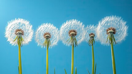 A photograph of a single dandelion seed head, its delicate parachute-like structures ready to be carried away by the wind, symbolizing fragility and the dispersal of life