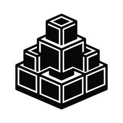 outline of building block line art vector