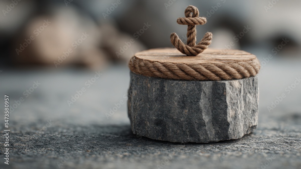Poster conceptual illustration of anchor to value icon emphasizing connection between actions and outcomes 