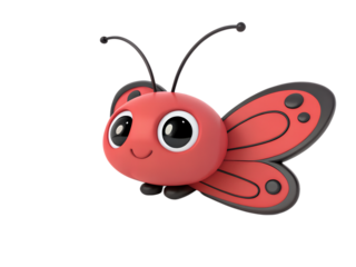 Adorable 3D Render of a Cute Cartoon Butterfly