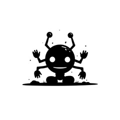 Obraz premium Stylized Creature: Playful Silhouette with Rounded Features on Earth