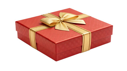 Obraz premium A red gift box with a gold ribbon and bow, perfect for any occasion