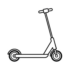 outline of electric scooter line art vector