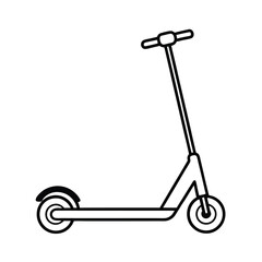 outline of electric scooter line art vector