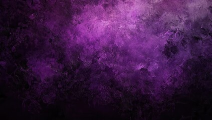 Abstract painting, deep purple and dark tones. Textured and layered