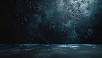A textured dark wall with a smooth surface below, creating an artistic and moody backdrop for photography or design