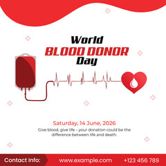 World Blood Donor Day Social Media Post Instagram Template