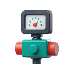 Fototapeta premium Colorful Machinery Instrument with Gauge and Valve in Playful Style for Creative Projects