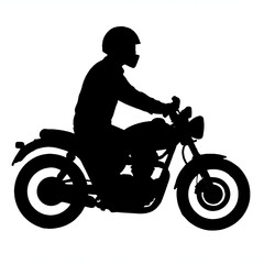 Fototapeta premium silhouette of a man riding a motorcycle