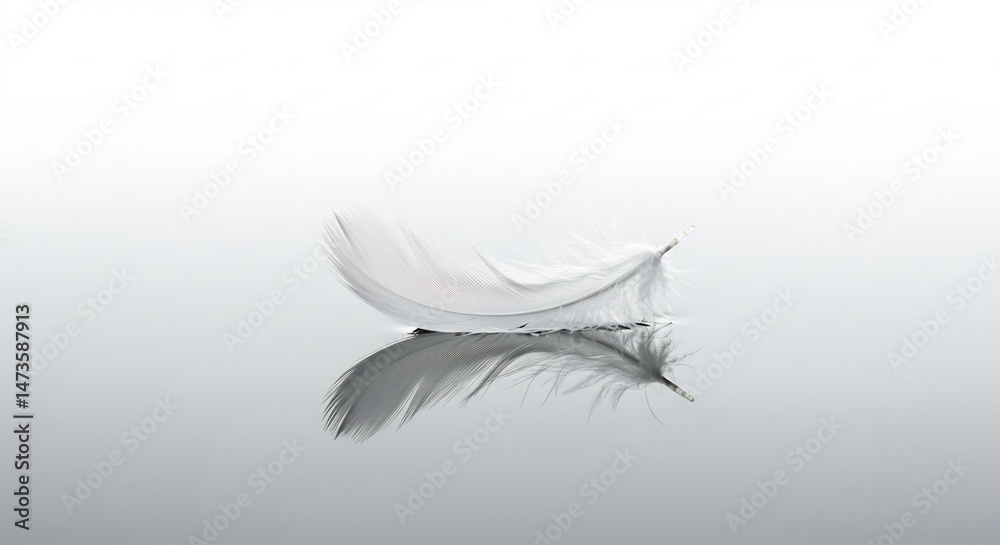 Fototapete 水面に浮かぶ白鳥の羽根 柔らかな光と影 this translates roughly to: 