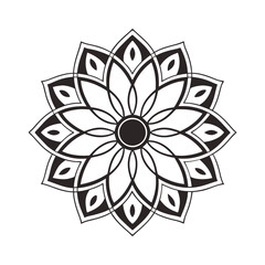 a symmetrical black and white mandala vector art