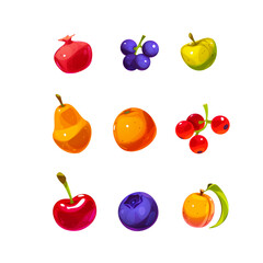 Delicious Fruits icon logo flat vector design