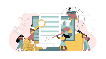 Conclusion of a contract, a deal, a contract, business people make a deal