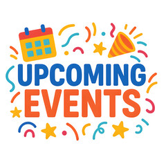 Upcoming Events Colorful and Exciting Design illustration