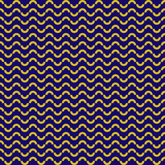 abstract seamless pattern background. Yellow curve line on blue background. For textile, wallpaper, banner.