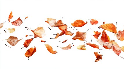 Autumn leaves in motion against a white background (56)