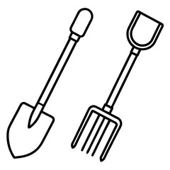Minimalist Gardening Tools Vector Icon