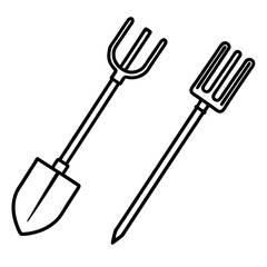 Minimalist Gardening Tools Vector Icon