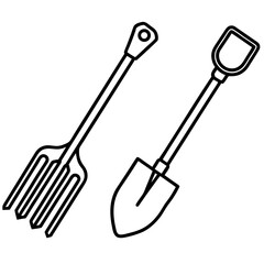 Minimalist Gardening Tools Vector Icon