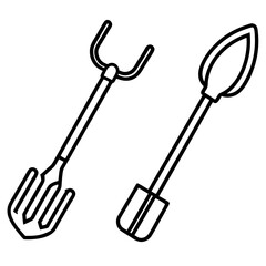 Minimalist Gardening Tools Vector Icon