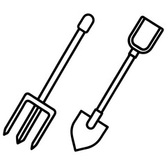 Minimalist Gardening Tools Vector Icon