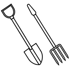 Minimalist Gardening Tools Vector Icon