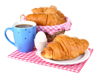 Delicious croissants and aromatic coffee, a perfect start to your day freshly