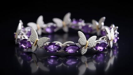 Fototapeta premium purple orchid on black