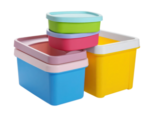 Versatile set of three clear plastic containers with lids for efficient food storage and kitchen organization