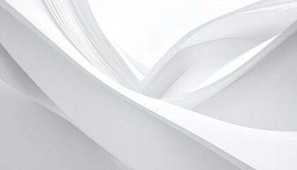Abstract composition of white curves creating light and shadow with a sense of movement