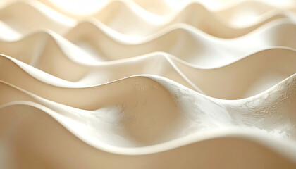 Obraz premium Soft, undulating waves of a creamy surface create a calming visual effect, emphasizing texture and movement