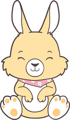 Fototapeta premium Groovy Woodland Animal with Hand Drawn Rabbit for Book Animals for Kids.