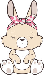 Groovy Woodland Animal with Hand Drawn Rabbit for Book Animals for Kids.