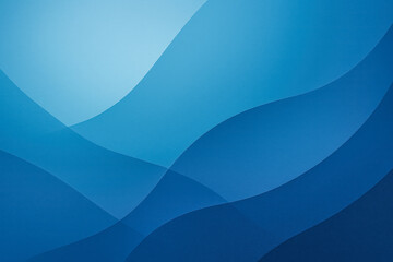 Abstract flowing blue wave layers create calming minimalist background suitable for technology presentation, corporate branding, wellness poster, modern wallpaper design