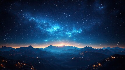 Fototapeta premium A stylized illustration of a network of stars and constellations in the night sky, representing the vastness of space and celestial wonders