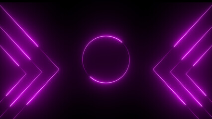 Abstract neon stylish video frame illustration on black background. A video frame symbol neon on background.