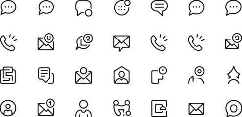 Contact Methods Icon Set Vector Illustration